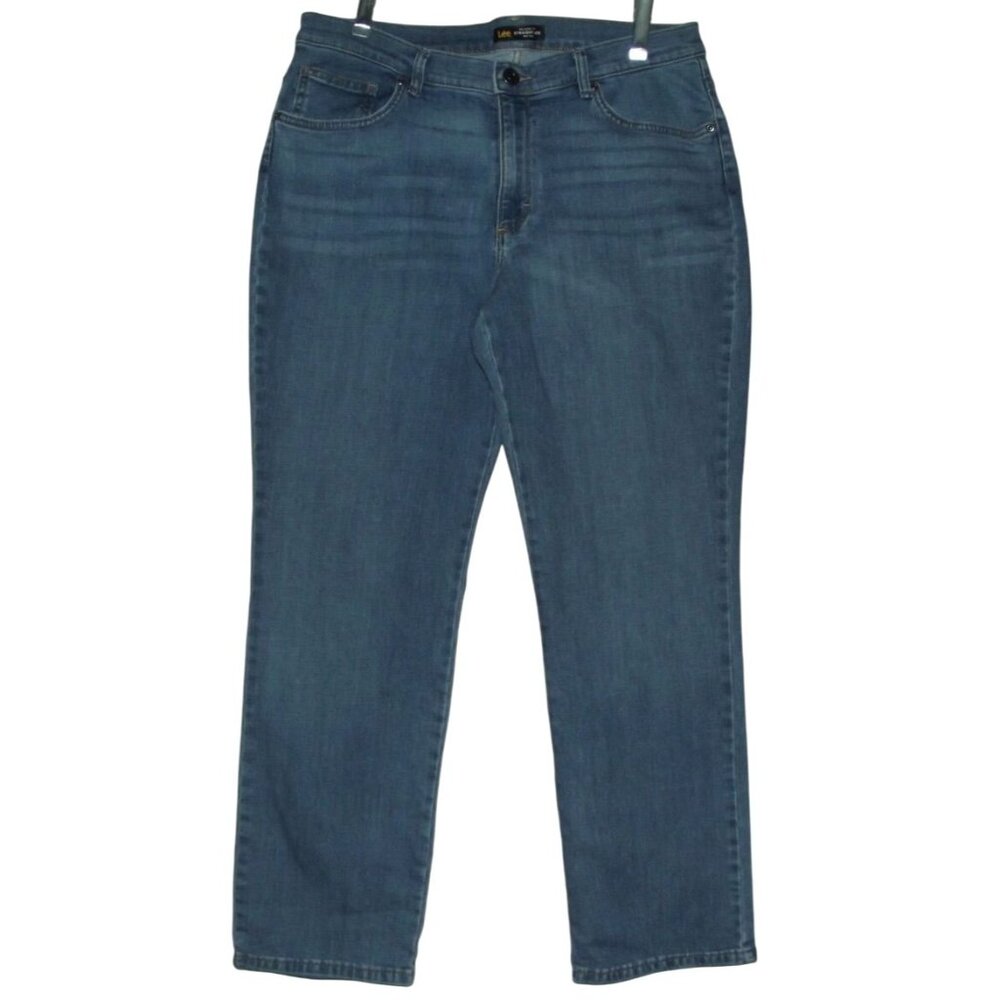 Lee Jeans Womens 12S x 28" Straight Leg Relaxed Fit Mid Rise stretch 12 Short